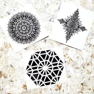 🙏 TATTIFY Mandala art black temporary tattoos set of 3